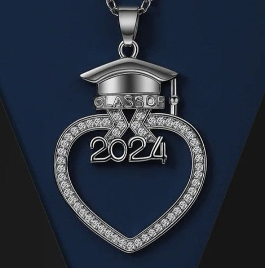 Graduation 2024 Silver Necklace and pendant