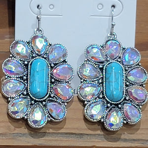 Turqoise glass Earrings - Rodeo Western