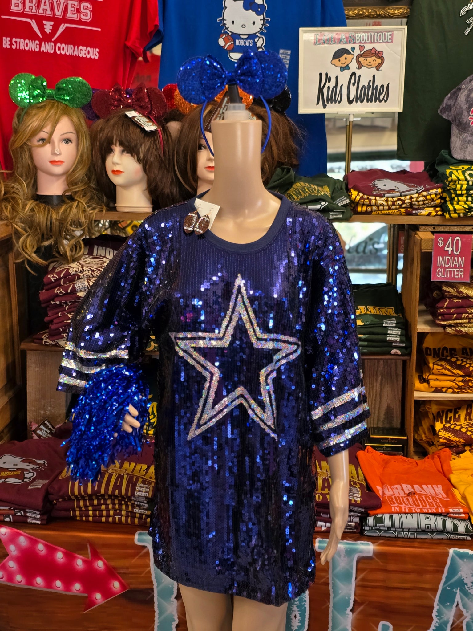 Dallas Cowboys Sequence dress – Lola's Boutique - Main Image