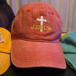 baseball cap - Jesus embroidered on cross