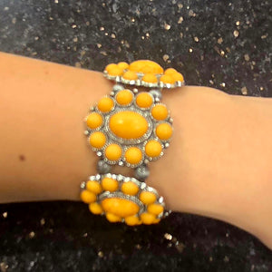 Bracelet - western stretch stone yello