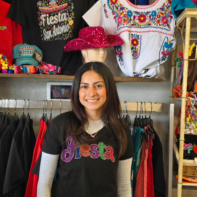 Fiesta Rhinestone V-neck T-shirts