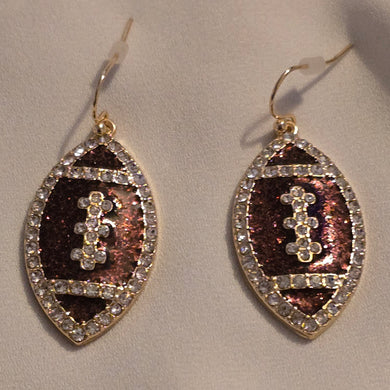 ear rings Football Rhinestones