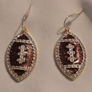 ear rings Football Rhinestones