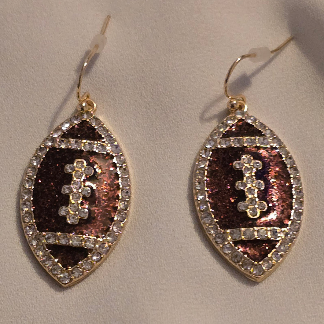 ear rings Football Rhinestones