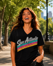 Tshirt Spurs glitter and rhinestones stripes