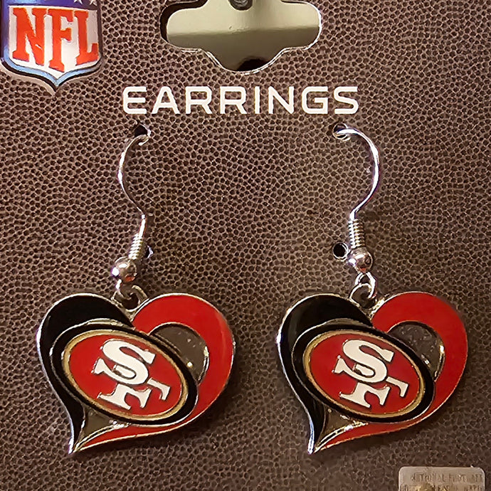 San Francisco 49er's ear rings