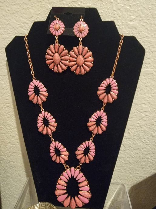 necklace - Southwestern Pink Blossom Set