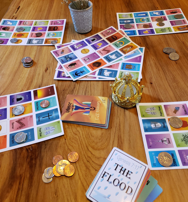 Bible Loteria Game - 10 player boards and deck of cards