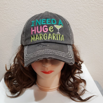 I need a HUGe margarita distressed cap