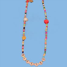 Necklace multi color that says blessed