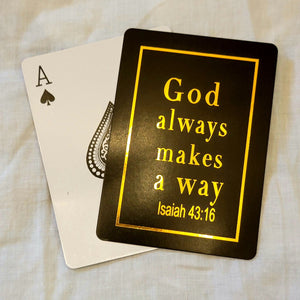 Playing Cards Gold Foil - God always makes a way